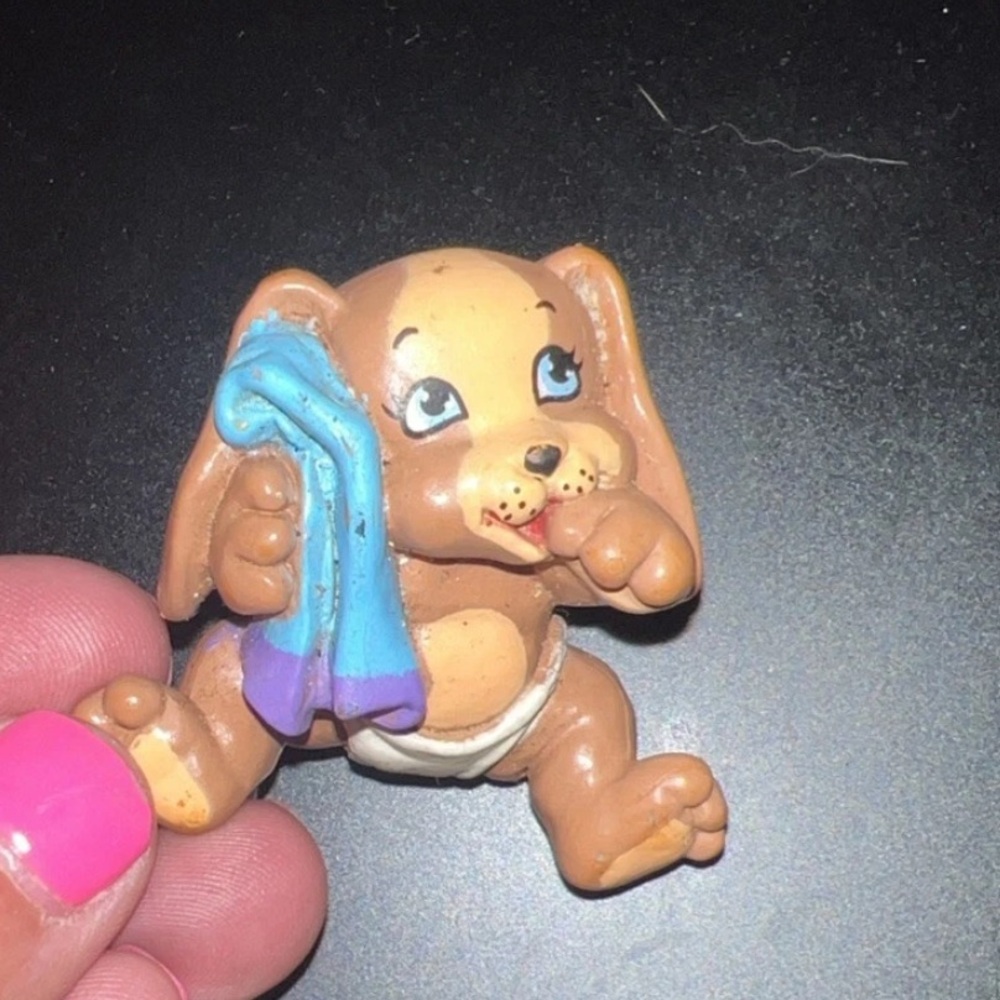 Vintage Magic Diaper Babies Brown Tan Puppy Dog PVC Figure 1991 Galoob LGT